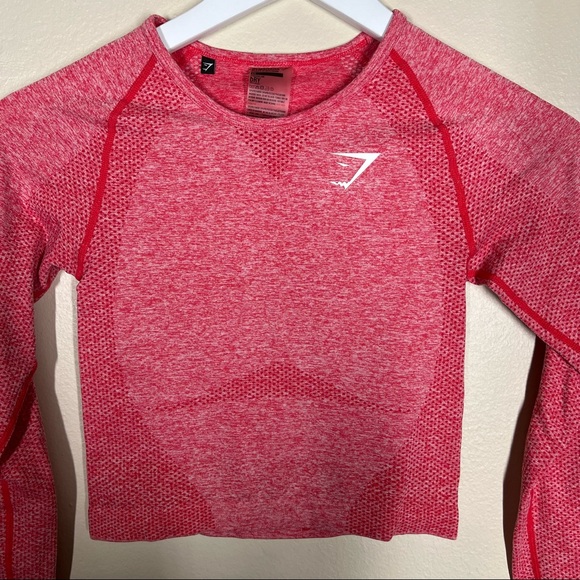 Gymshark Womens Vital Seamless Long Sleeve Cropped Shirt Size XS - Picture 3 of 7